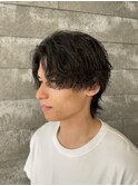 メンズセンターパートウルフシャドウパーマメンズパーマ