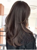 ハイライトバレイヤージュダブルカラーレイヤーカット20代30代