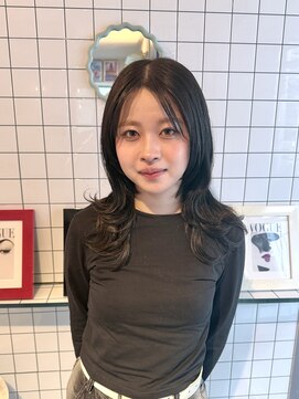 ヘアー アレス(hair ales) イメチェン　前髪　クールショート　エクステ　ミディアムウルフ