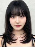 八幡山レイヤーカット韓国ダブルカラー顔周り前髪カットボブ