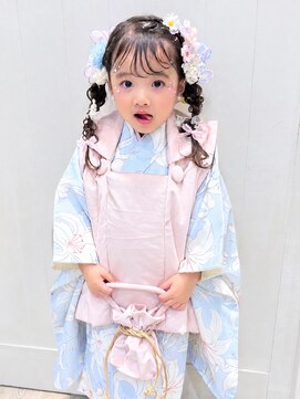 ハウス(HAUS.) 3歳女の子七五三ヘアセット着付けヘアアレンジ編みおろし
