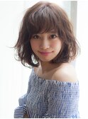 ゆるふわシフォンデジタルパーマ大人可愛い小顔ボブレイヤーロブ