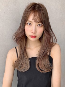 トルネード(TORNADO) 韓国風ヨシンモリヘア×インナーカラーベージュ S0829