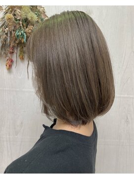 プランタン(Printemps) ぱつっとボブ小顔ミディアッシュベージュ大人かわいい30代40代