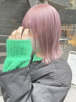 ラミエバイメルト 下北沢(lamie by melt)&nbsp;毛利/ラベンダーピンクブリーチくすみカラー切りっぱなしボブ