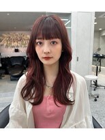 ロンド マーレ 天神大名店(Lond mare) ピンクブラウン/暖色カラー/カシスピンク/韓国ヘア/顔周りカット