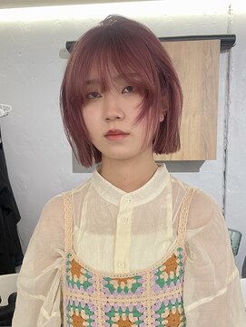 ゼストララ(ZEST Lara) ピンクカラー×顔周りカット　【吉祥寺】