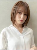 ☆ミディアム髪質改善ストレートレイヤーカット顔周りウルフ前髪