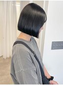 ぷつっとボブネイビーカラー＊透明感たっぷり赤み消しカラー