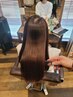 カット+髪を守るケアカラー+トリートメント　18500円ー17500円