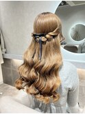 ねじりハーフアップ