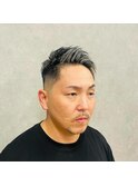 10代20代30代ホワイトメッシュハイライト刈り上げツーブロック