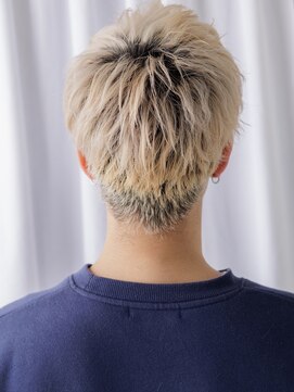モッズヘア メン 新所沢店(mod's hair men) 10代20代アップバングブリーチデザイン束感メンズカットa新所沢