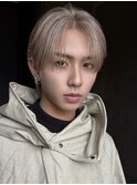 ヘーゼルベージュミルクティーベージュアッシュメンズヘア韓国