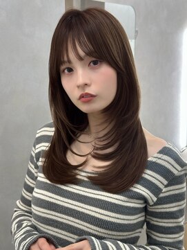 オムニス 表参道(Omnis) 韓国美髪レイヤーカット髪質改善小顔顔まわり暗髪グレーブラウン