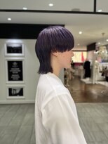 ビーハイブアヴェダ PARCO2店(BEHIVE AVEDA) 濃いめ紫×マッシュウルフ【三橋由奈】