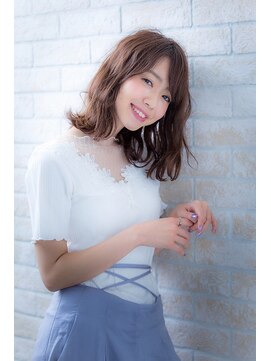 ヘアーアートシフォン 池袋西口店(Hair art chiffon) ブルージュジグザグバング個性的似合わせカットヴェールウェーブ