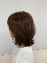 10代20代外ハネレイヤー/ミディアムウルフ/ココアブラウン