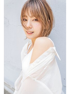 サングース(Sungoose) ミディアムヘアデザインカラー暗めカラーフェイスフレーミング