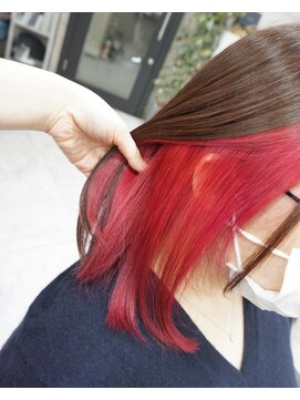 ヘアテリア リュウ 大塚(hair teria ryu) カラーバターピンクレッド