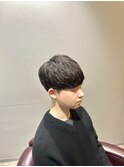 ショートマッシュ／ニュアンスパーマ／ダークアッシュ
