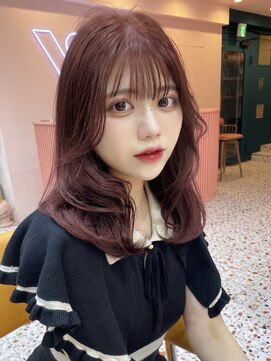 ボタン シブヤ(VOTAN SHIBUYA) ピンク/ブラウン/レイヤー/カラー/カット/韓国/渋谷