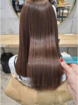 ガーデン オオタカノモリ(garden otakanomori) 赤みなし艶カラー前髪×髪質改善レブリトリートメントロングヘア