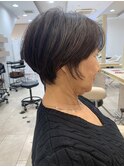 40代50代60代白髪ハンサムショートボブ大人美人くびれ髪質改善