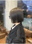 オリーブグレージュ/切りっぱなしbob