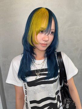ジーナ オモテサンドウ(XENA) デザインカラーとレイヤーカット