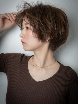 カバーヘア ブリス 川口(COVER HAIR bliss) ラテグレージュ小顔ハンサムショートウルフカットz川口30代40代