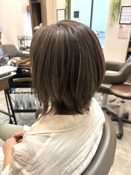 バセット バイ アルター 鎌取店(basset by aL-ter) ミルクティーブロンド/ダークブルー/デジタルパーマ/鎌取