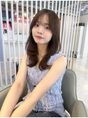 韓国レイヤーくびれミディアムシースルーバング