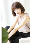 30代40代人気!透明感ブラウンが大人かわいいボブディ☆