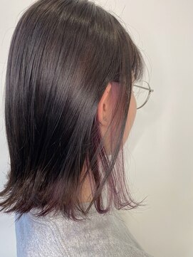 サロウィン 池袋(SALOWIN) 切りっぱなしボブ×インナーパープル01