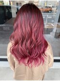 透明感カラー★ダブルカラーブリーチチェリーレッド
