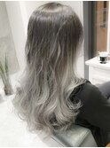 ハイライトグラデーションアッシュカラーブリーチデザインカラー