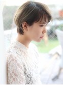 大人可愛い透け感アッシュベージュ小顔ひし形ボブルフ20代30代