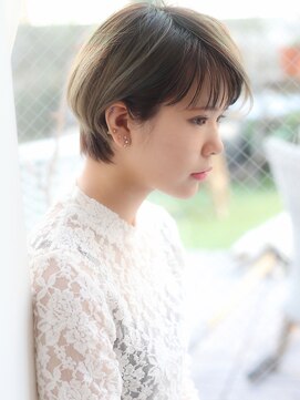 マイラ 銀座(myla) 大人可愛い透け感アッシュベージュ小顔ひし形ボブルフ20代30代