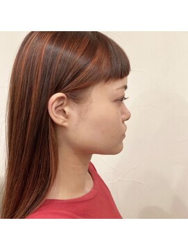 ファヴォリ(favori) 【自由が丘 favori】オレンジハイライト×ロングヘアー