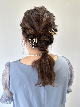 フォーク FOLK 【FOLK】透明感グレージュ☆似合わせパーティネジネジアレンジ♪