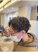 20代30代メンズスパイラルパーマワイルドオシャレ感アッシュ