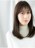暖色系カラー小顔ツヤ髪ニュアンスストレートo小山20代30代40代