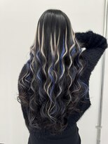 ロサ ファイブヘアー(Rosa..5Hair)&nbsp;黒髪さん必見！青×シルバーのMIXハイライト！