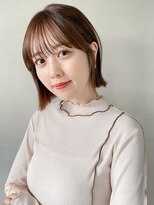 小顔 似合わせカット メルティーカラー ウェーブミディアム