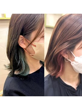 ヘアー カフェ コトノハ(hair cafe kotonoha) 【コトノハ】インナーカラーキレイめカジュアルダスティーピンク