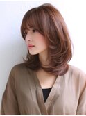 ☆ホワイトグレージュミニウルフデジタルパーマチェリーブラウン