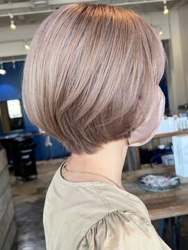 ミルシンク(1005mille cinq) ショートボブ/ブリーチ/ミルクティーベージュ