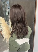 艶グレージュ　トリートメント　ロング　大人女子