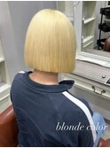 切りっぱなしボブ/ブロンドベージュ